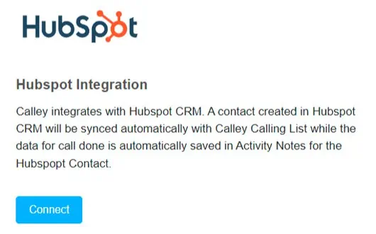 Calley HubSpot integration step