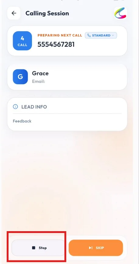 Calley Android app autodialing step 9