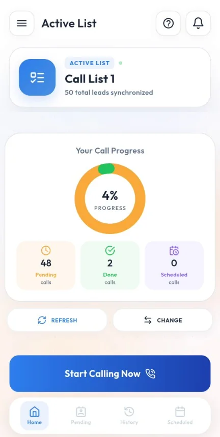 Calley Android app autodialing step 10