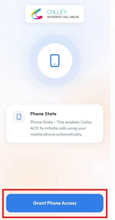 Calley Android app setup step 4