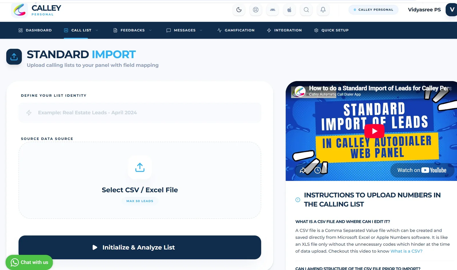 Web panel setup step 3