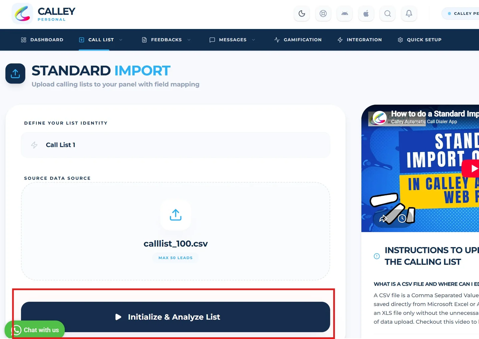Web panel setup step 6