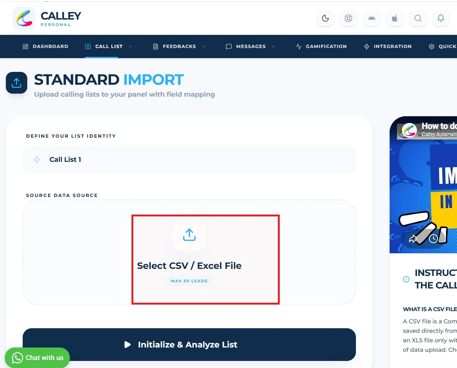 Web panel setup step 5