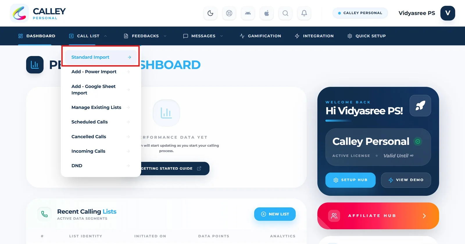 Web panel setup step 2