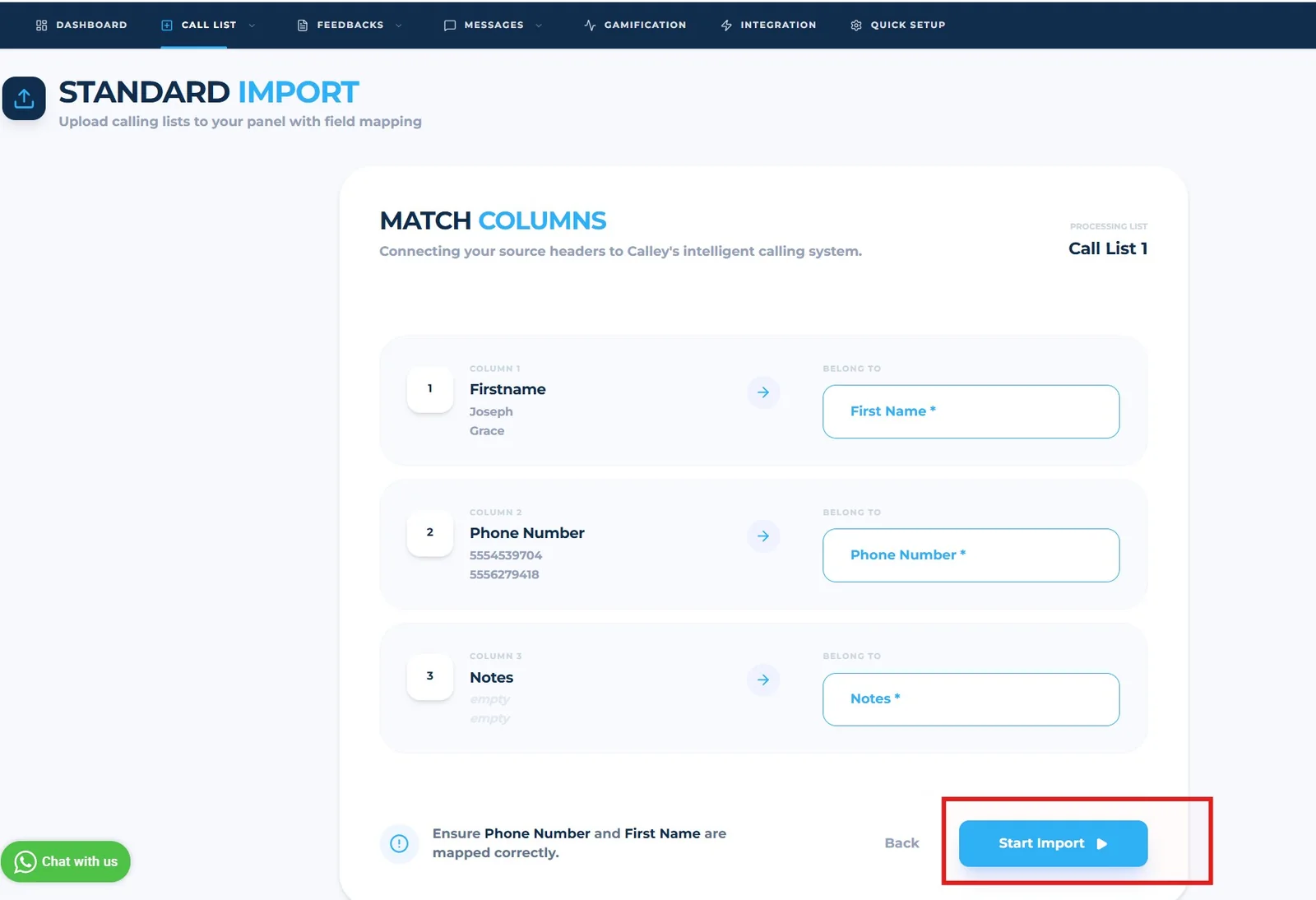 Web panel setup step 8