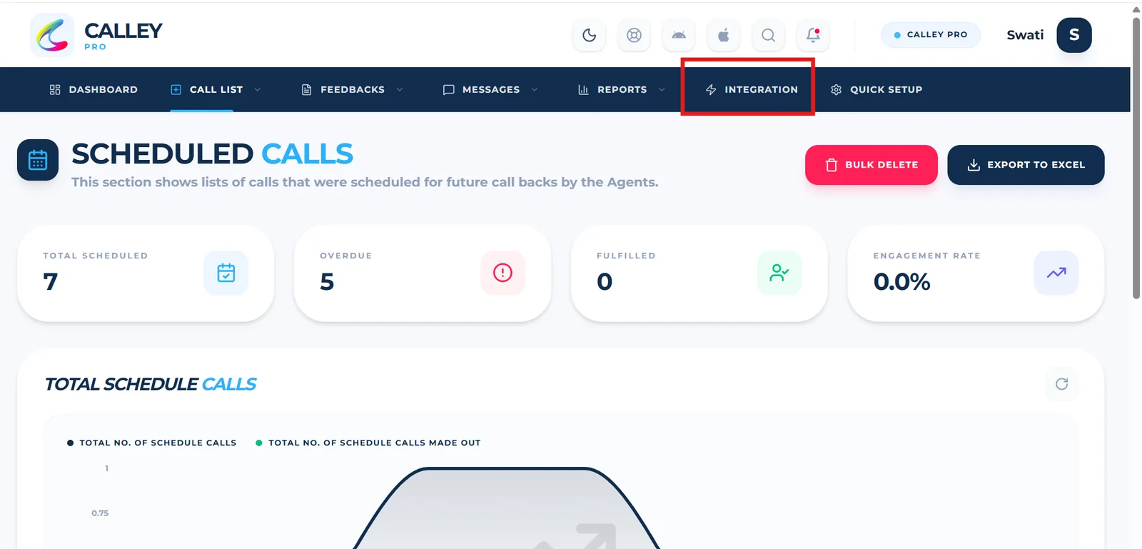 Google Calendar sync with Calley, step 5: To Connect Google Calendar with Calley, Go to Integrations section