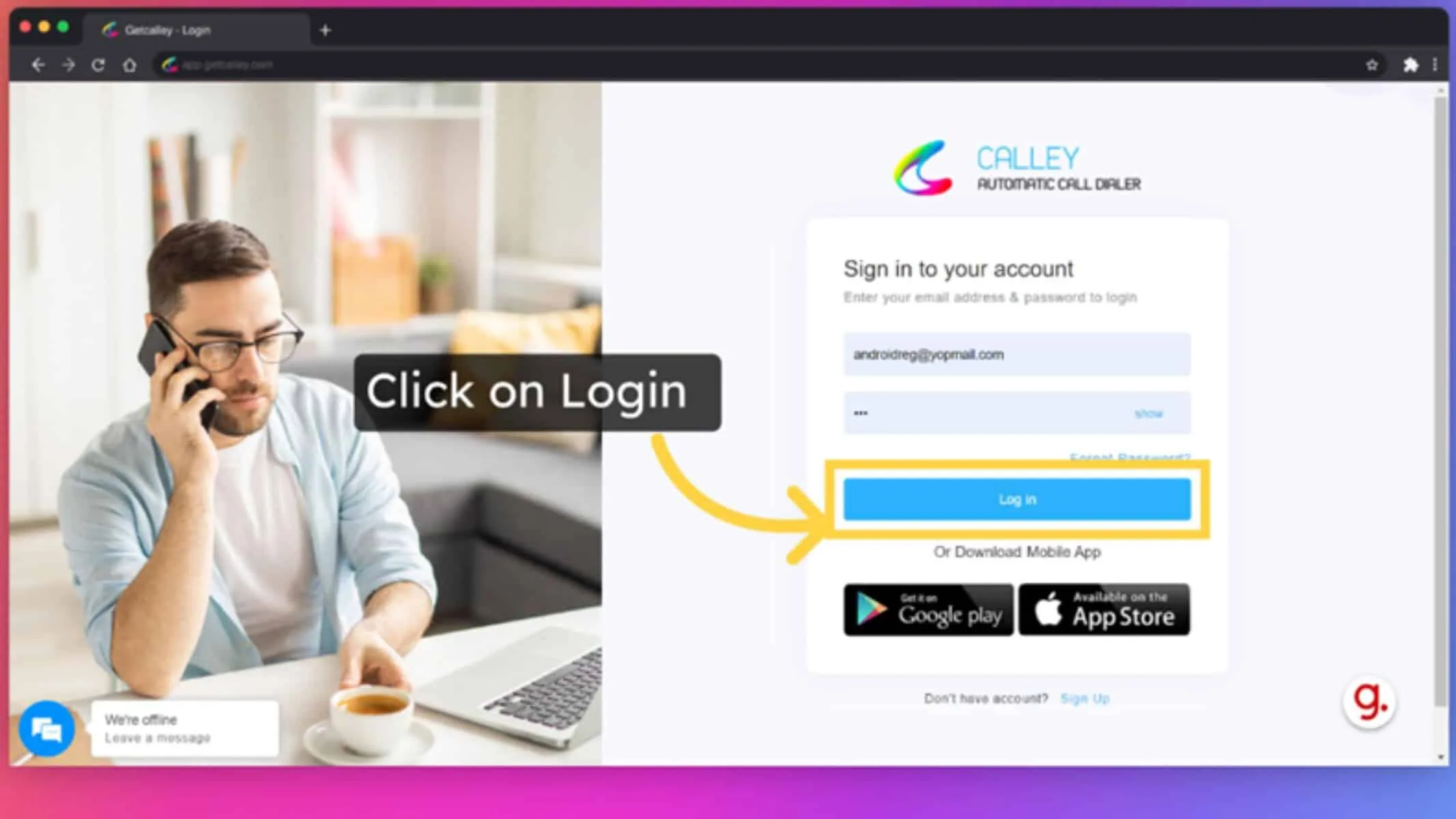 Web setup step 1