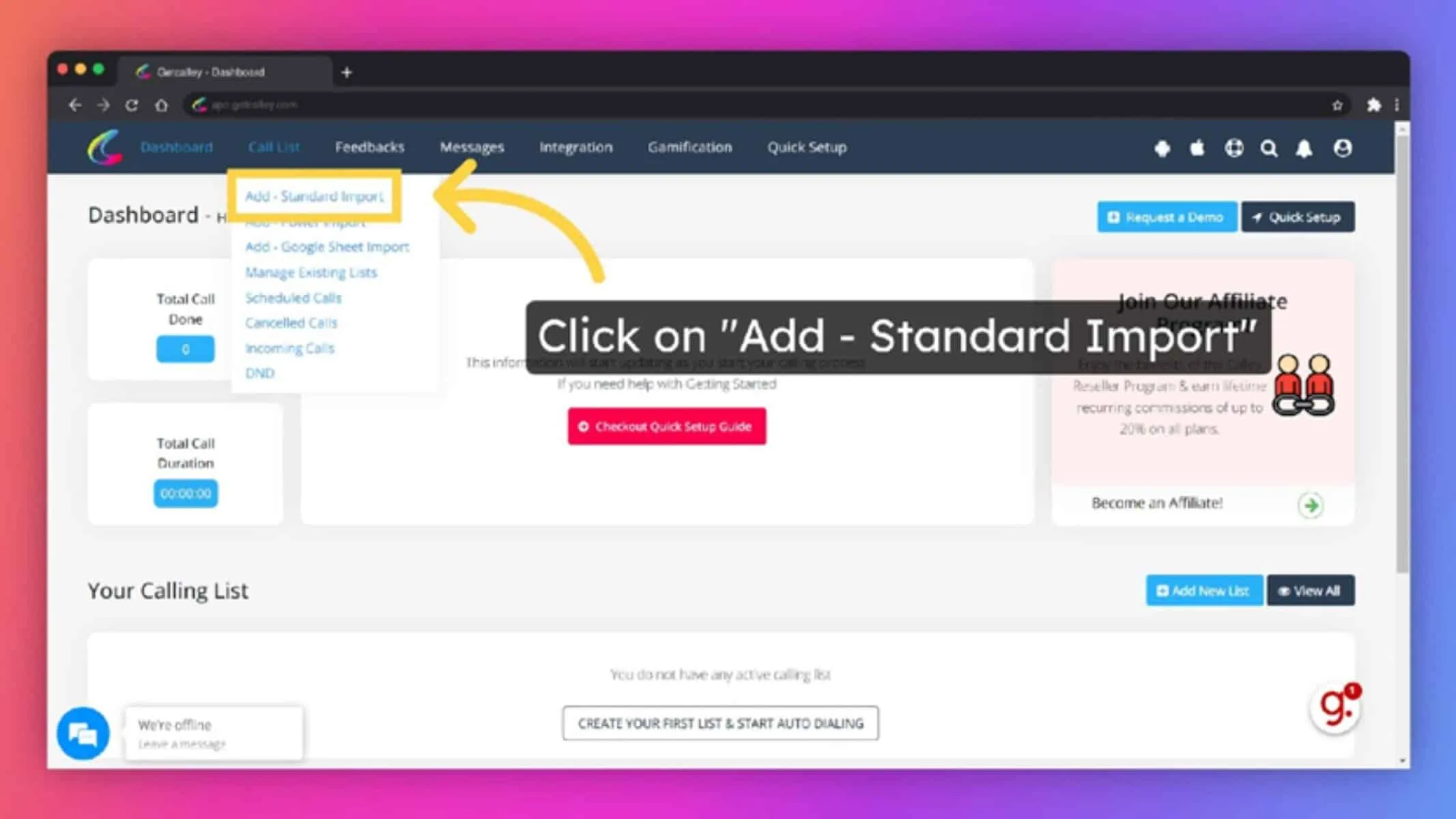Web setup step 2