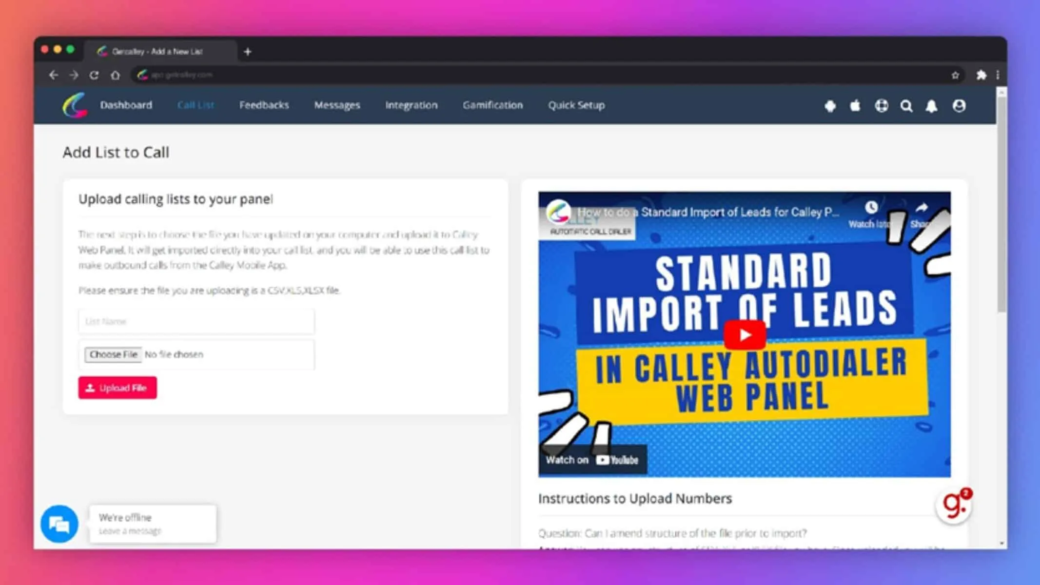 Web setup step 3