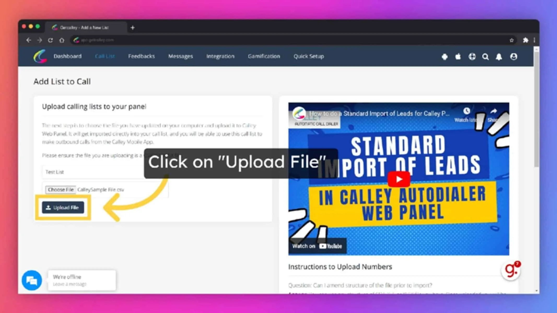 Web setup step 6
