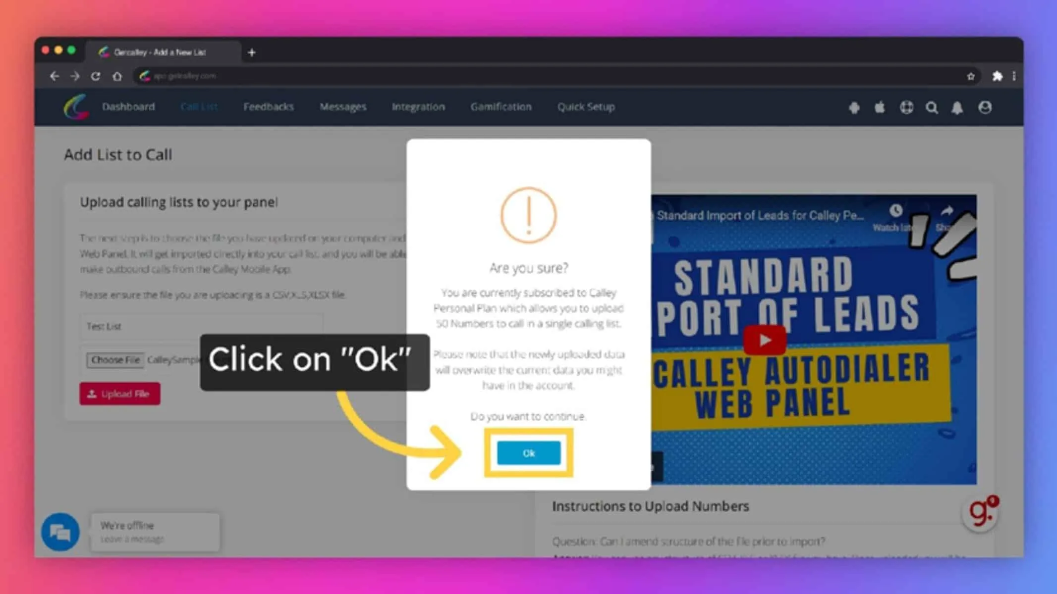Web setup step 7