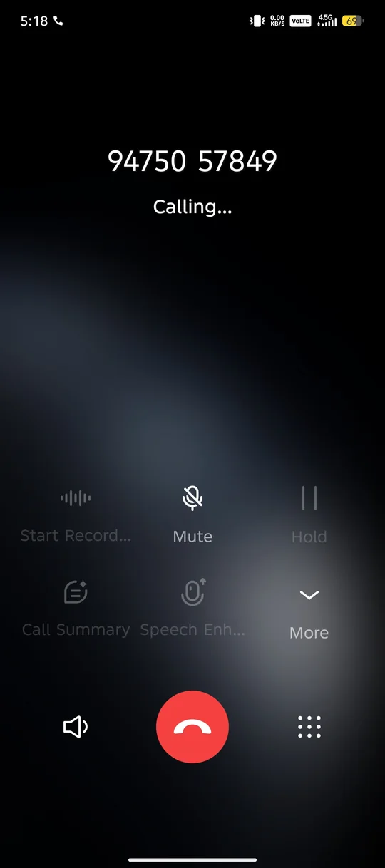 Phone dialer calling the lead from the mobile SIM card