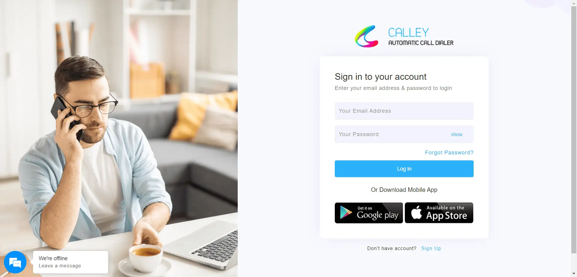 Step 1 - Login to Calley Web panel