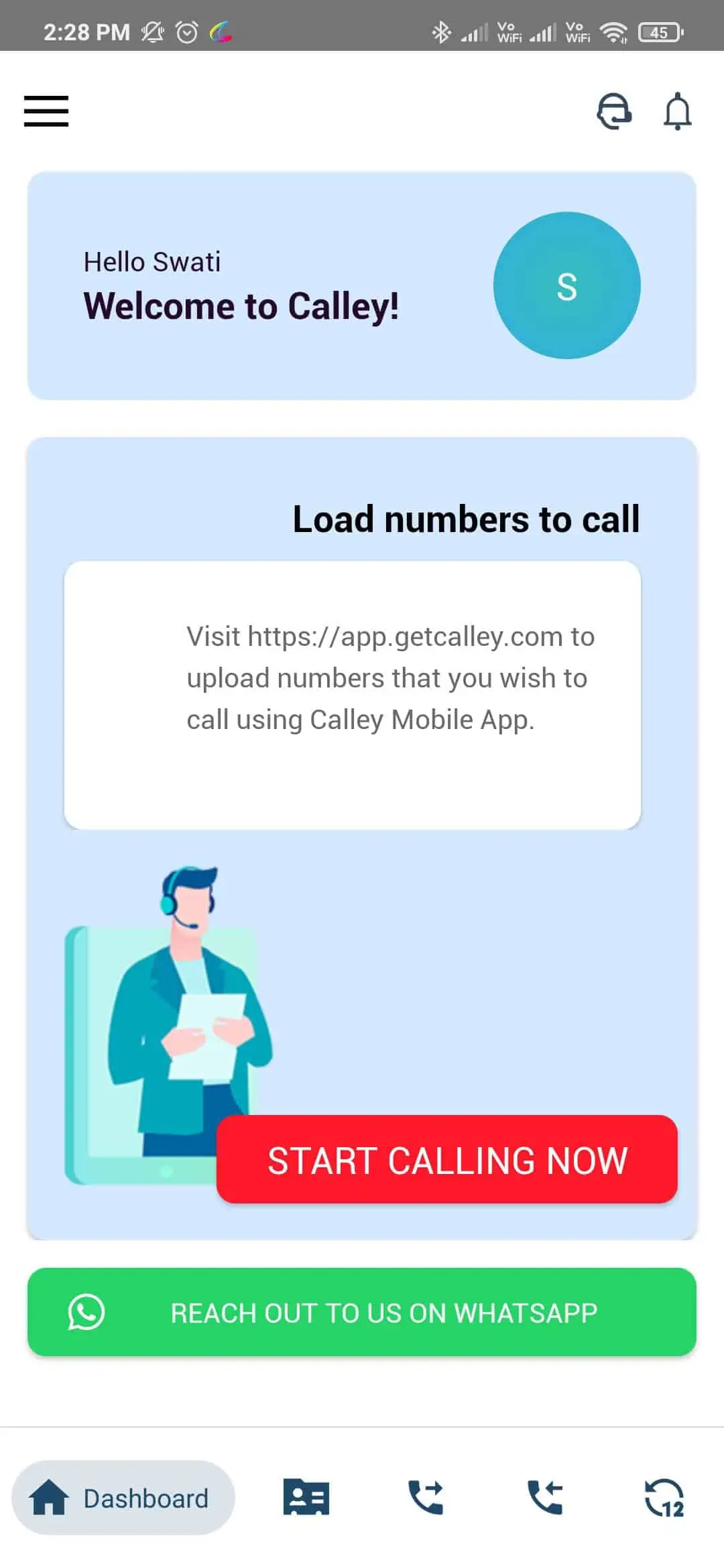 Step 3 - Login to Calley Mobile app