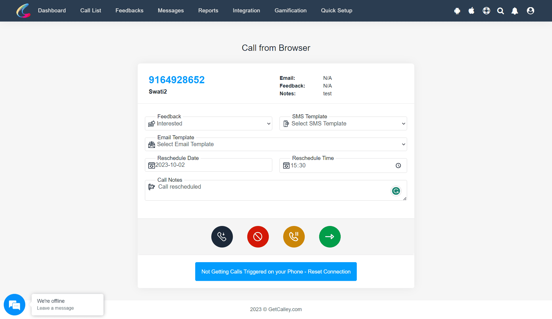 Step 1 - Login to Calley Web panel