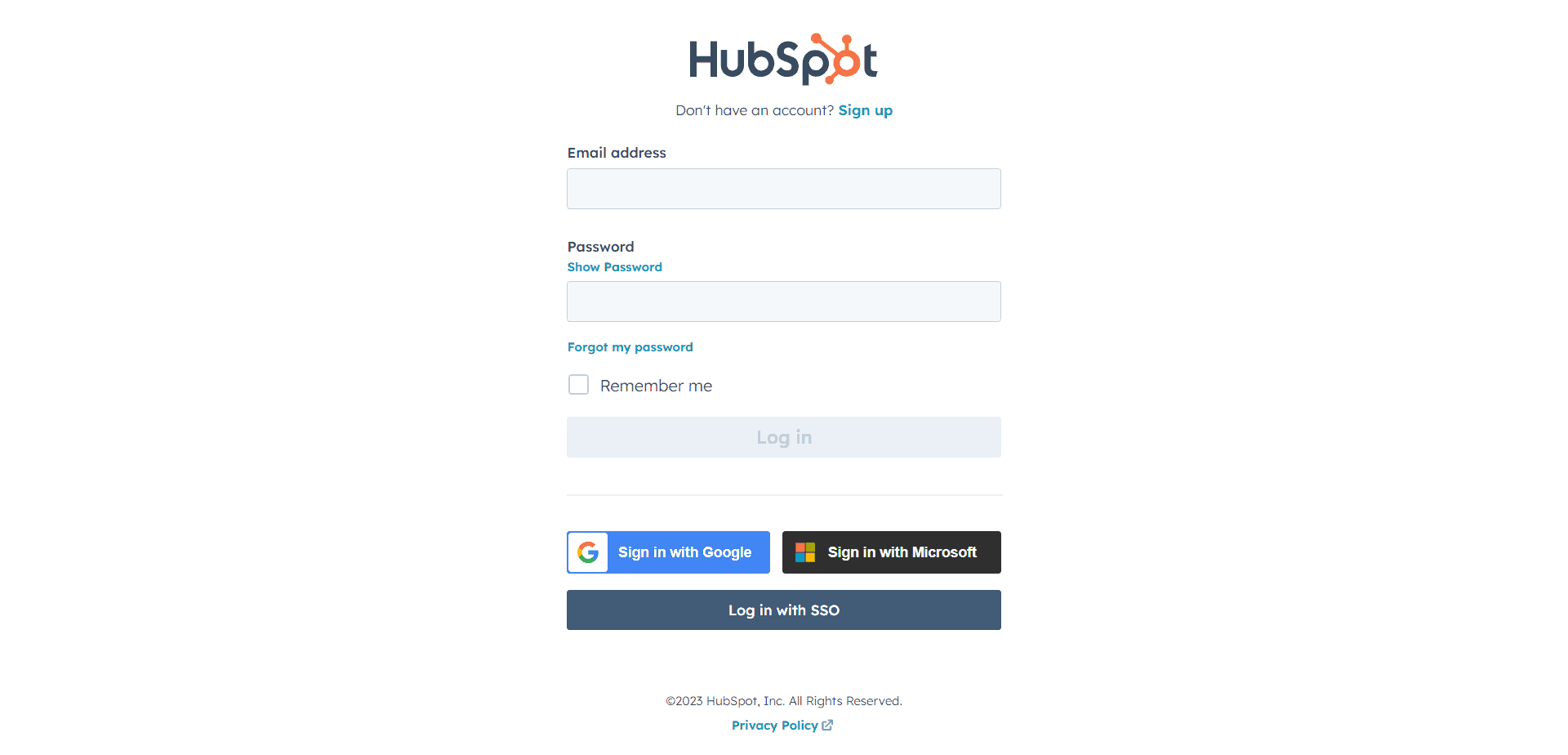 As you click on connect, it asks for login to HubSpot