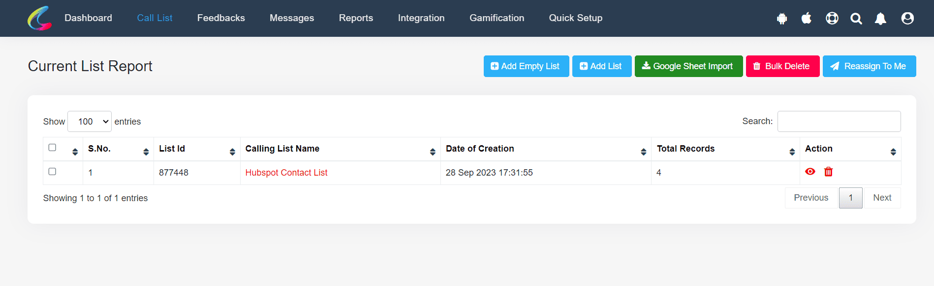 As the data imported from HubSpot to Calley, start making calls from the Calley.
