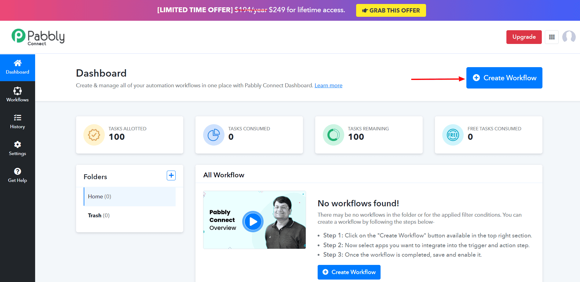 Click on create work flow